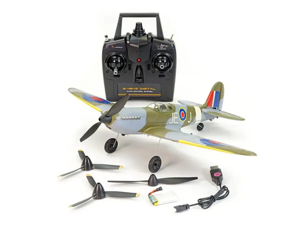 Volantex Spitfire 400mm vliegtuig RTF - V2 - Blauw Op = Op