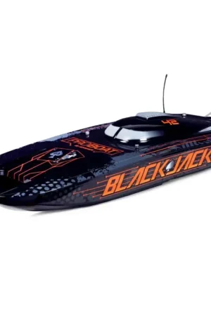Speciale Aanbieding Proboat Blackjack 42 8S Brushless catamaran RTR - Zwart/Oranje