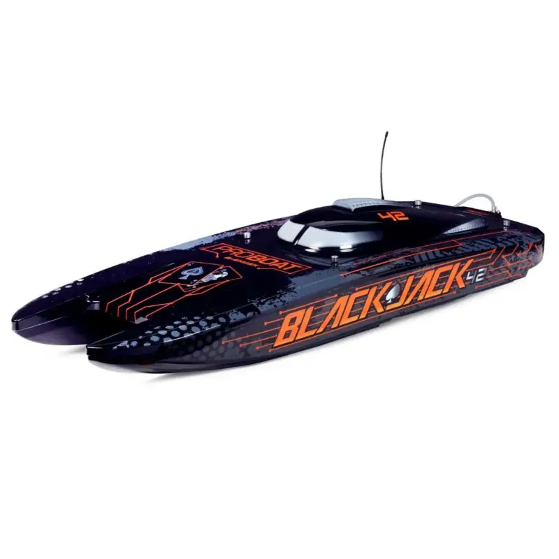 Speciale Aanbieding Proboat Blackjack 42 8S Brushless catamaran RTR - Zwart/Oranje