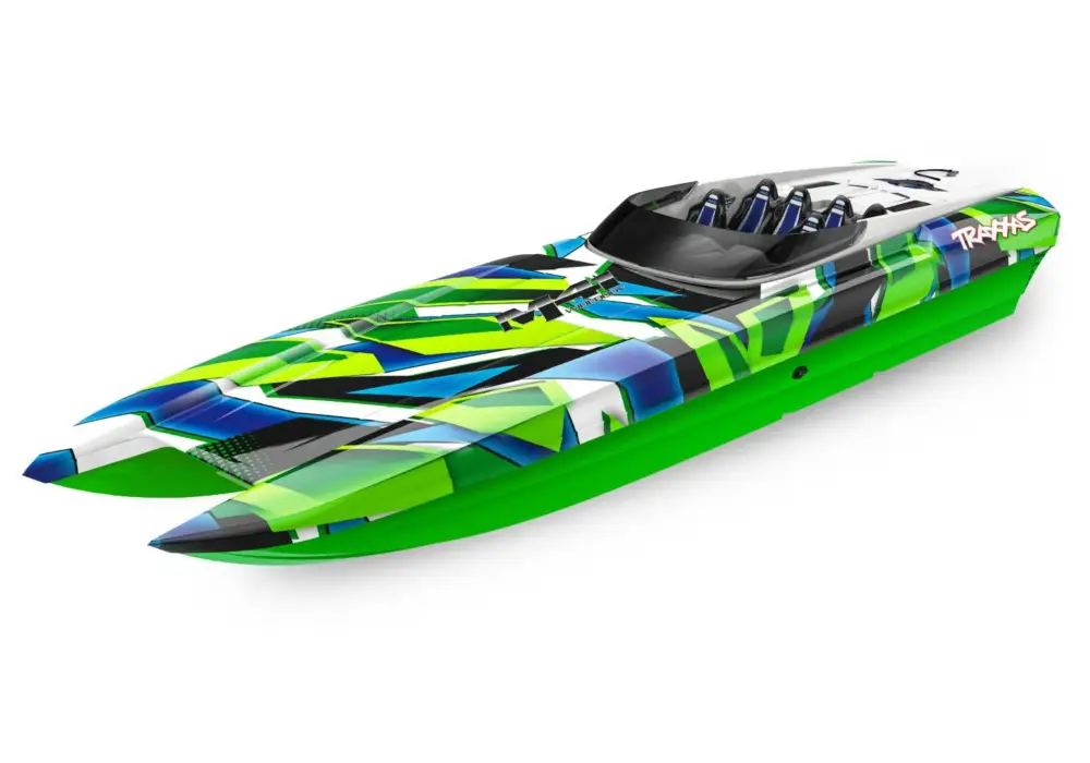Direct Beschikbaar Traxxas DCB M41 Widebody brushless boot RTR - TSM - Groen/Blauw