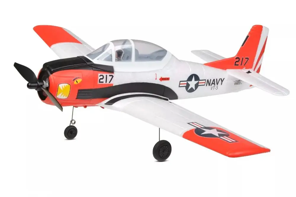 EZ-Wings - North American T-28 Trojan - Rood/Wit- RTF - 455mm - Incl 2 accu's Lage Prijs