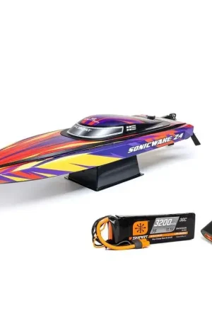 Proboat Sonicwake 24" Self-Righting Brushless Deep-V RTR (Accu & lader inbegrepen) - Rood Merkproduct