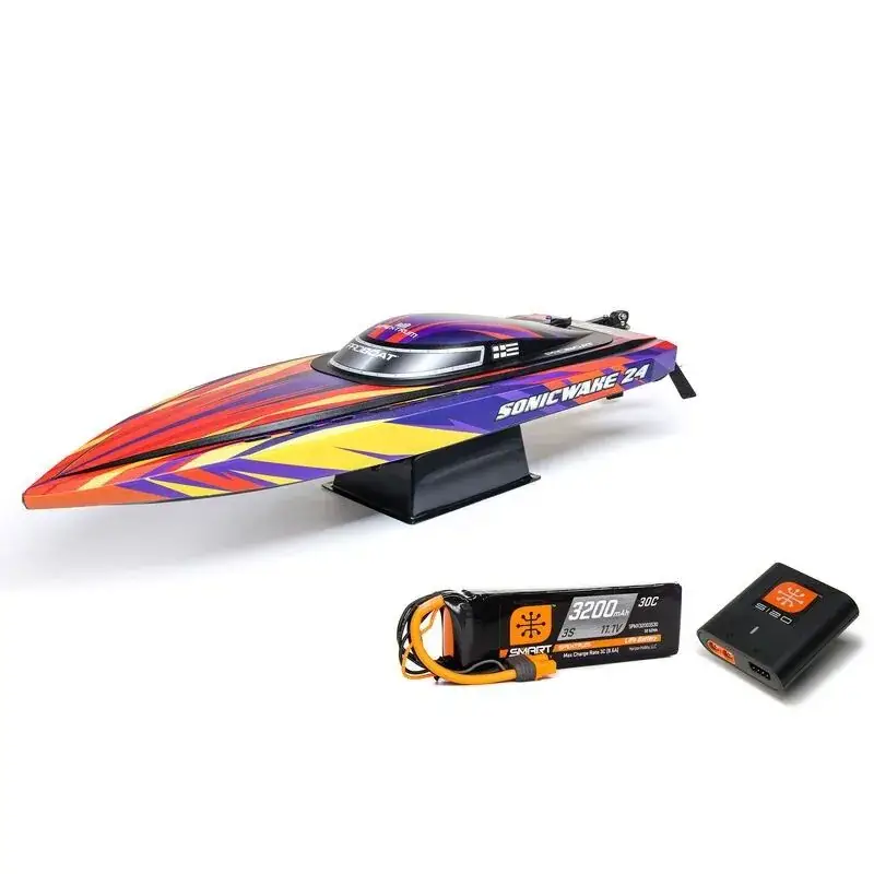 Proboat Sonicwake 24" Self-Righting Brushless Deep-V RTR (Accu & lader inbegrepen) - Rood Merkproduct