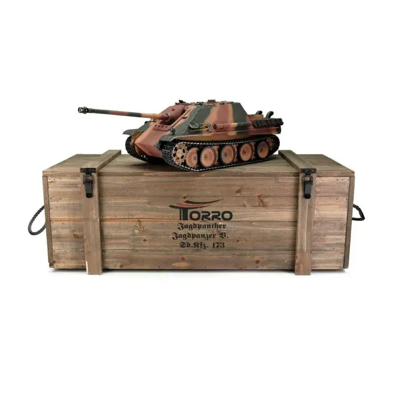 Aanbieding Torro RC Tank Pro 1/16 Jagdpanther camo IR in luxe houten krat