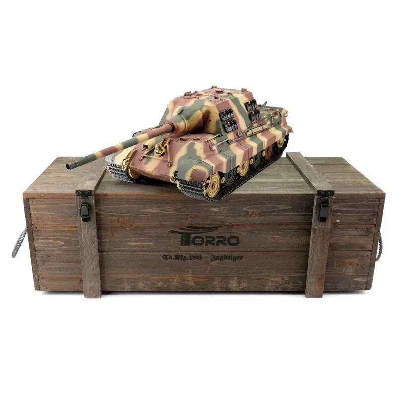 Torro Pro-Edition RC Tank 1/16 Jagdtiger 2.4Ghz in luxe houten krat Merkproduct