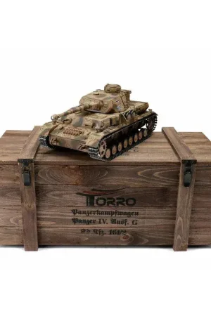 Voordeelprijs Torro Pro-Edition RC Tank 1/16 PzKpfw IV Ausf. G camo BB 2.4Ghz in luxe houten krat