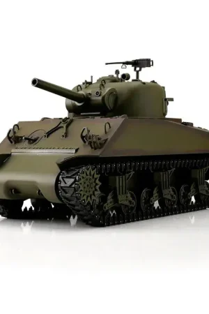 Torro 1/16 RC M4A3 Sherman BB+IR - Metalen Tracks - 2021 Editie - Groen Gecertificeerd