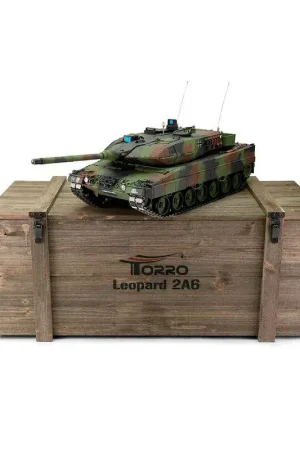 Torro 1/16 RC Leopard 2A6 Camouflage BB+Smoke Gereduceerde Prijs