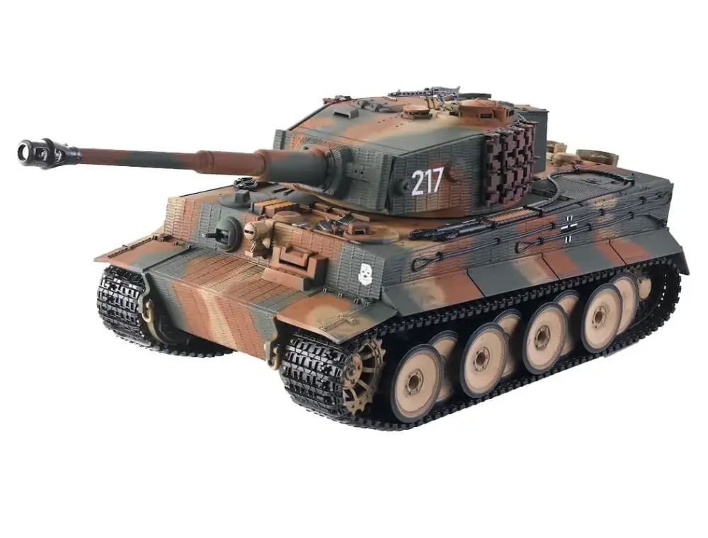 Rechtstreeks Van De Fabrikant Taigen 1/24 Tiger I IR Battle Tank Middle Version - Camo