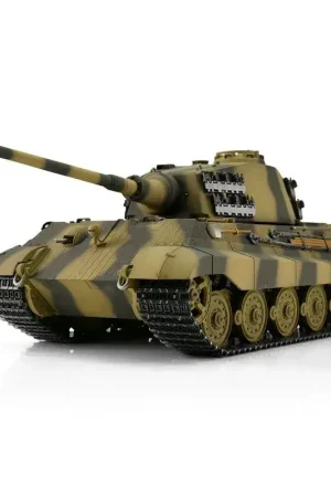 Torro Pro-Edition RC Tank 1/16 Königstiger camo BB + rook luxe houten krat Hoge Kwaliteit