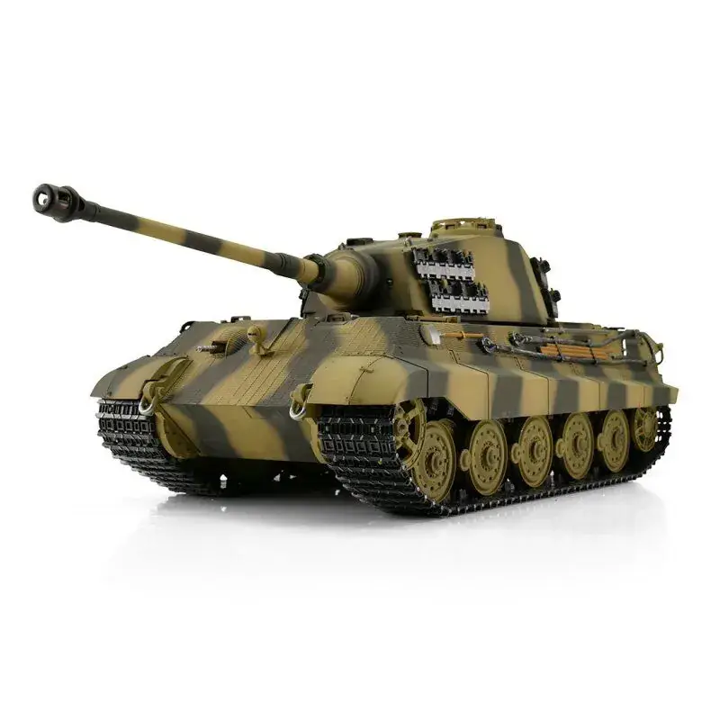 Torro Pro-Edition RC Tank 1/16 Königstiger camo BB + rook luxe houten krat Hoge Kwaliteit