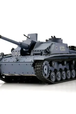 Torro 1/16 RC Sturmgeschütz III vers. G grey BB+IR met metalen tracks Laatste Kans