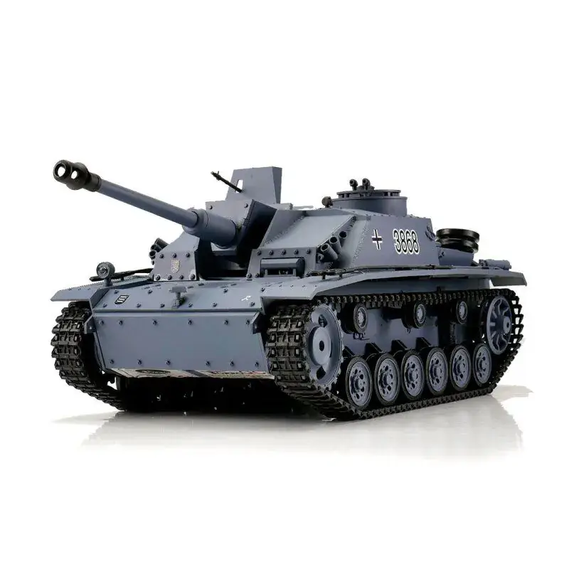 Torro 1/16 RC Sturmgeschütz III vers. G grey BB+IR met metalen tracks Laatste Kans