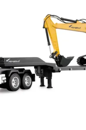 Gereduceerde Prijs Amewi 2-in-1 dieplader/graafmachine set G836E/G041E 1:24 RTR