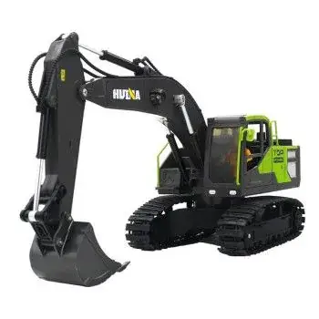 Huina 1/18 Graafmachine 2.4Ghz 13ch met gegoten graafbak - Groen/Zwart Nieuw