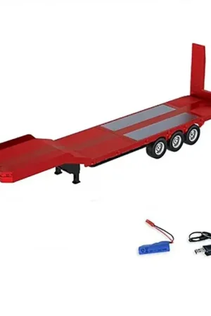 Huina RC Haulage Flatbed Trailer voor CY1501 - Rood Hoge Kwaliteit