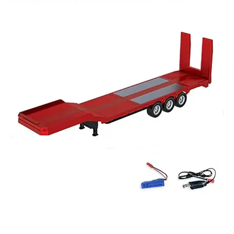 Huina RC Haulage Flatbed Trailer voor CY1501 - Rood Hoge Kwaliteit
